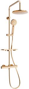 Mexen KT40 set doccia a parete con soffione e miscelatore termostatico, oro rosa - 771504093-60