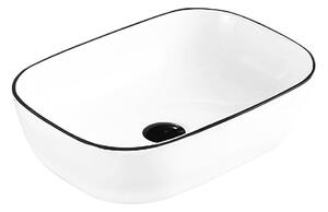Mexen Rita lavabo da appoggio 45 x 32 cm, bianco/nero bordo - 21084507