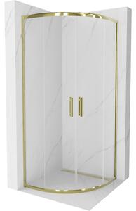 Mexen Rio cabina doccia semicircolare 80 x 80 cm, trasparente, oro - 863-080-080-50-00