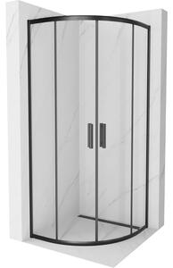 Mexen Rio cabina doccia semicircolare 70 x 70 cm, trasparente, nera - 863-070-070-70-00