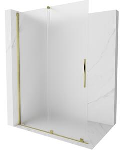 Mexen Velar parete doccia scorrevole Walk-in 130 x 200 cm, brina 8 mm, oro - 871-130-000-33-50