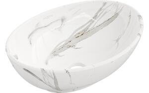 Mexen Elza lavabo da appoggio 40 x 33 cm, pietra bianca - 21014082