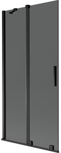Mexen Velar paravento per vasca da bagno a 2 ante scorrevoli 95 x 150 cm, grafite, nero - 896-095-000-41-70
