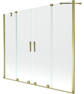 Mexen Velar Duo parete per vasca da bagno a 2 ante scorrevoli 180 x 150 cm, trasparente, dorato - 896-180-000-02-50