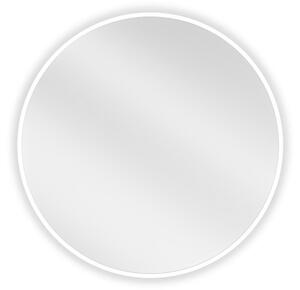 Mexen Loft specchio da bagno rotondo 60 cm, cornice bianca - 9850-060-060-000-20