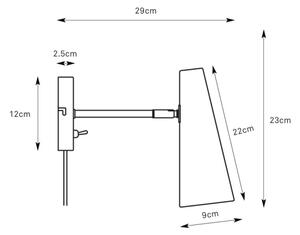 Markslöjd 108992 - Applique da parete PEAK 1xE14/40W/230V grigio