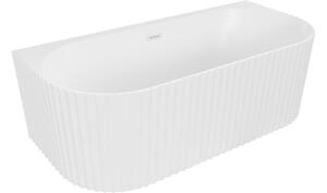 Mexen Sella vasca da bagno freestanding con scanalature 150 x 75 cm, bianca opaca, troppo pieno bianco - 52711507501-20