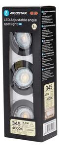 Aigostar - Set di 3 faretti da incasso LED 1x GU10/4,5W/230V 4000K nero