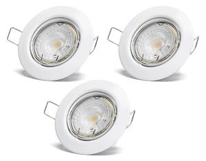 Aigostar - Set da 3 faretti da incasso LED, 1x GU10/4,5 W/230 V, 4000 K, bianco