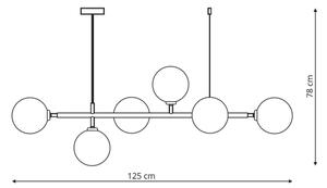 Lampadario a cavo ALISA 6xE14/40W/230V dorato