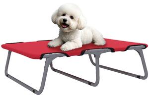 PawHut Brandina per Cani Piccoli Pieghevole per Interno ed Esterno, Metallo e Tessuto Oxford, 71x58x20 cm, Rosso