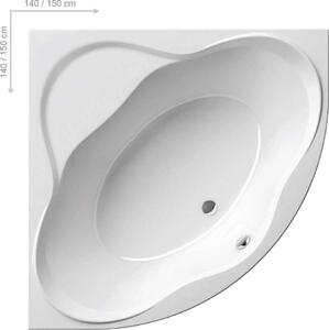 Ravak NewDay - Vasca da bagno ad angolo 1400x1400 mm, bianco C651000000