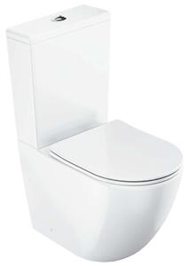 Ravak - WC monoblocco con copriwater SoftClose, scarico Vario, ingresso laterale, RimOff, bianco X01870