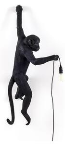 Seletti - Monkey Hanging da Esterno Applique da Parete Sinistra Nero