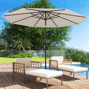 Costway Ombrellone da giardino in metallo Parasole da esterno e spaggia Ø300cm Beige