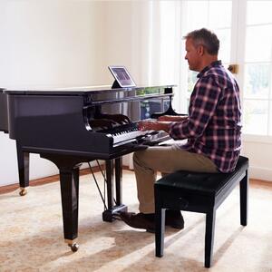 Costway Panca per pianoforte imbottita regolabile in altezza Panchetta per pianoforte 74x34x48,5-56,5cm Nero