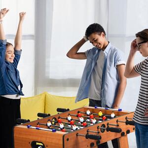 Costway Calcio balilla da tavolo pieghevole, Gioco calcio balilla da interno per sala giochi feste e serate in famiglia