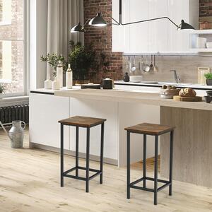 Costway Set di 4 sgabelli da bar, Sgabelli alti senza schienale in stile moderno, Marrone
