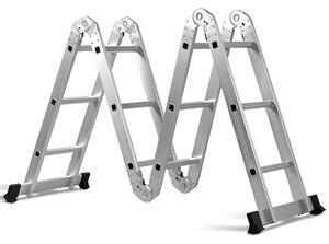Costway Scala pieghevole resistente in ossido di alluminio per uso interno ed esterno, Piccola scala estensibile leggera