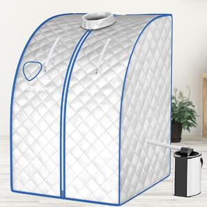 Costway Sauna a vapore portatile timer e temperatura regolabili, Sauna pieghevole 3 L con telecomando Argento