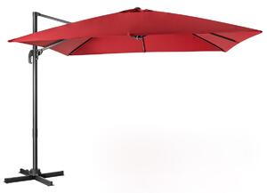 Costway Ombrellone 300 cm per cortile con 3 inclinazioni e rotazione a 360°, Ombrellone da esterno con 8 stecche Rosso Bordeaux