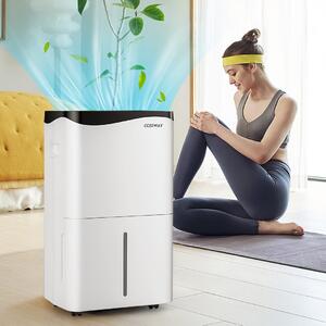Costway Deumidificatore per casa con 4 modalità e 2 velocità, Deumidificatore con pannello touch e controllo da app Bianco