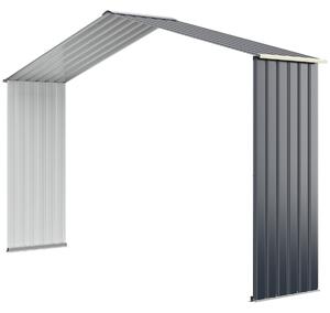Costway Accessore di espansione della casetta da giardino, Capanno degli attrezzi di metallo con 4 sfiati 330x64x210cm