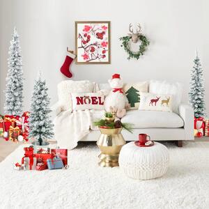 Costway Set di 3 Alberi di Natale artificiali da 90/120/150cm, Alberi di Natale innevati con 120/140/160 punte di rami