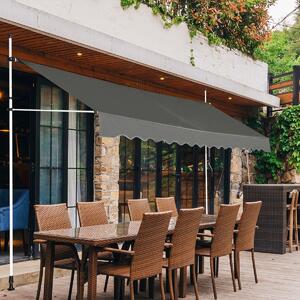 Costway Tenda da sole telescopica e retrattile, Tenda parasole resistente ai raggi UV impermeabile con manovella 200x125cm Grigio