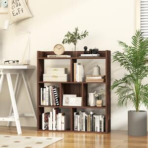 Costway Libreria a cubi aperti con 7 scomparti, Mensola espositiva per l'archiviazione in legno per studio soggiorno Noce