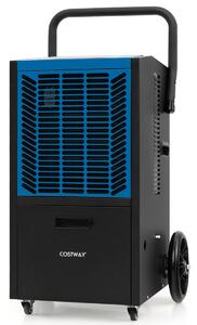 Costway Deumidificatore commerciale da 66L/giorno, Deumidificatore con pompa e tubo di drenaggio timer 24h e 4 ruote Blu
