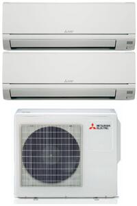 MITSUBISHI Climatizzatore Dual Split Inverter 9000+12000 Btu Condizionatore con Pompa di Calore Classe A++/A+ Gas R32 (Unit Interna + Unit Estern