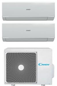Candy Climatizzatore Dual Split Inverter 9000 + 12000 Btu Condizionatore con Pompa di Calore Classe A++/A+ Gas R32 Wi-Fi (Unit Interna + Unit Est