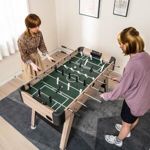 Costway 137cm Tavolo calcio balilla con 2 palle e 26 giocatori 2 segnatori a pergamena, Gioco calcistico con livelli regolabili Naturale