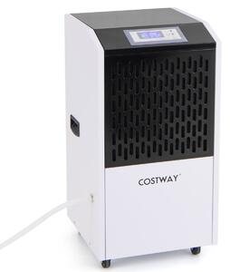 Costway Deumidificatore commerciale 118L con tubo di scarico, Deumidificatore per impieghi gravosi per spazi fino a 790㎡ Bianco