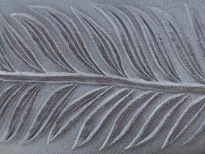 Vaso per piante da esterno in fibra di argilla grigio 25 x 25 x 14 cm Vaso rotondo resistente alle UC Motivo a foglie tradizionale Beliani