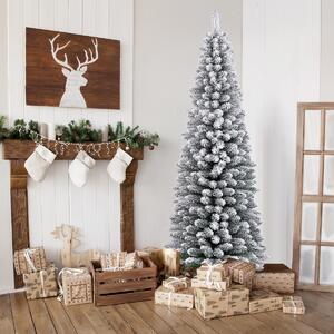 Costway Albero di Natale artificiale da 180cm, Albero di Natale imbiancato con 460 rami supporto metallico pieghevole Verde