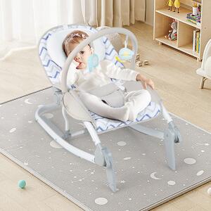 Costway Sdraietta per bambini 2-in-1 con schienale regolabile a 3 livelli e seduta in tessuto removibile, Sdraietta portatile Grigio