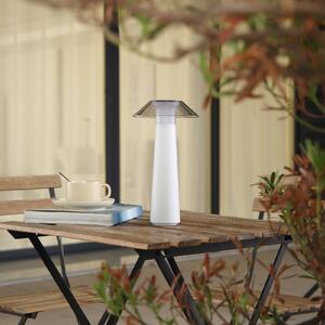 Lindby LED lampada da tavolo ricaricabile per esterni Gomba, bianca