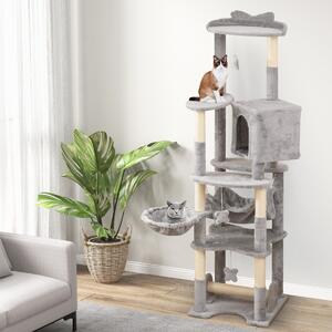 Costway Albero per gatti a più livelli con piattaforme di salto, Torre per gatti alta 176 cm