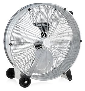 Costway Ventilatore a tamburo industriale a 3 velocità con pale in alluminio, Ventilatore portatile in metallo Nero