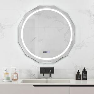 Costway Specchio illuminato con temperatura di 3 colori continuamente regolabili, Specchio da bagno a LED