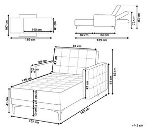 Chaise Longue moderna di colore grigia reclinabile trapuntata dormeuse soggiorno Beliani