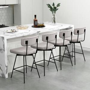 Costway Set 2 sgabelli da bar girevoli 360° con schienale, Poggiapiedi e struttura metallo Beige