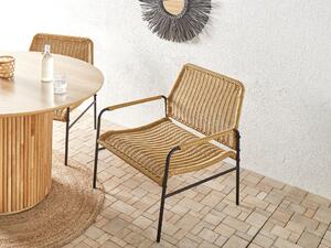 Set di 2 sedie da giardino naturale con telaio nero in rattan con struttura in metallo dal design moderno. Beliani
