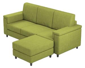 Ityhome MARRAK Verde | divano 3 posti con pouf