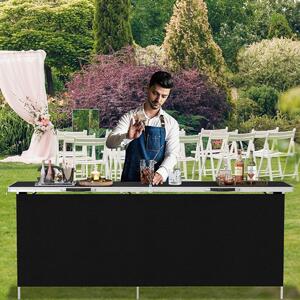 Costway Tavolo da campeggio pieghevole e ampio piano d'appoggio, Tavolo da picnic portatile in alluminio Nero