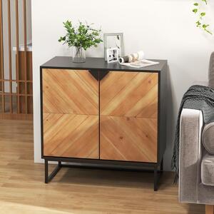 Costway Credenza buffet con storage con piedini antiscivolo per soggiorno, Tavolino con ante e ripiano Nero