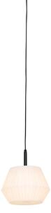 Lampada a sospensione moderna da esterno nera con paralume bianco 32,9 cm IP44 - Robbert