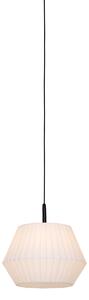 Lampada a sospensione moderna da esterno nera con paralume bianco 45,6 cm IP44 - Robbert